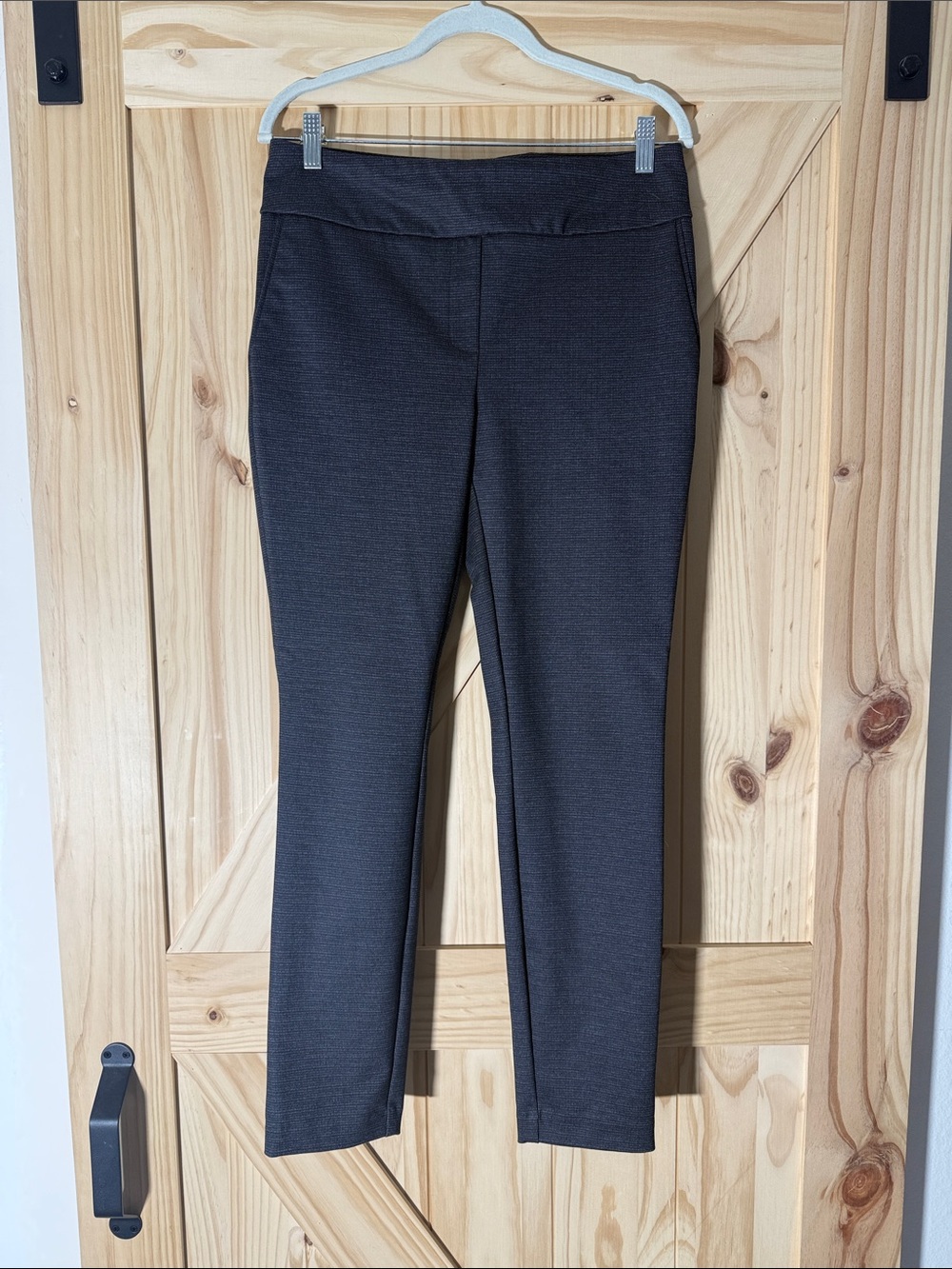 Dalia Dark Charcoal Pull-On Cropped Slim Pants